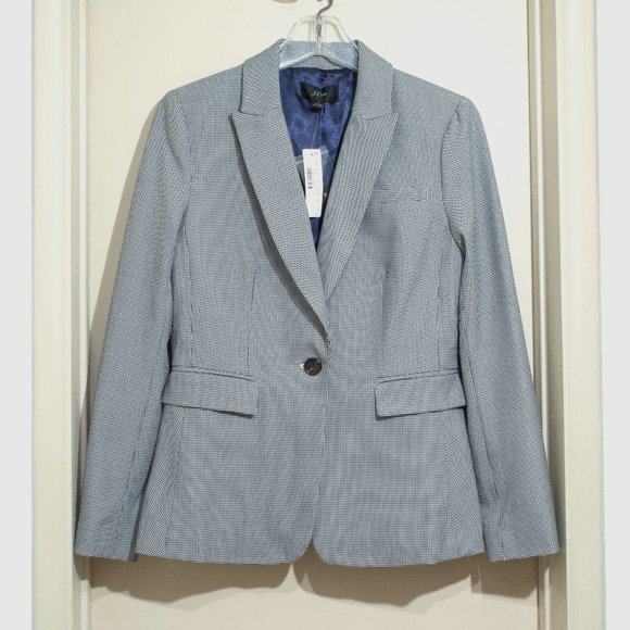 NWT J.Crew Peplum-back blazer in houndstooth Size 4 - Picture 1 of 4